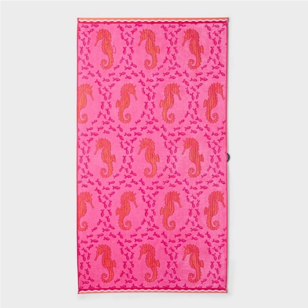 Roller Rabbit x Target Pink Seahorse Beach Towel